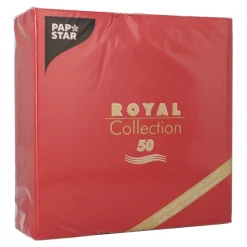 PAPSTAR Servietten "ROYAL Collection" 1/4-Falz 40 cm x 40 cm bordeaux, 5 x 50 Stück
