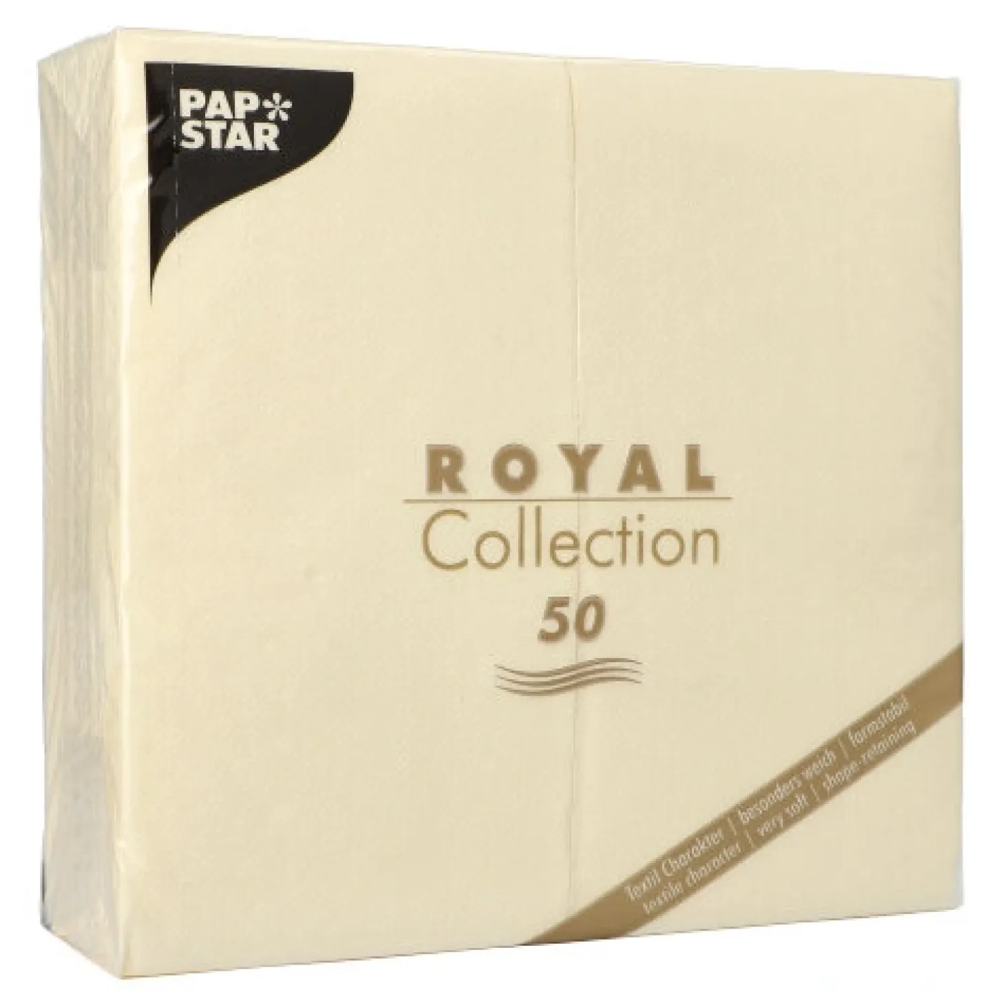 PAPSTAR Servietten "ROYAL Collection" 1/8-Falz 40 cm x 40 cm champagner