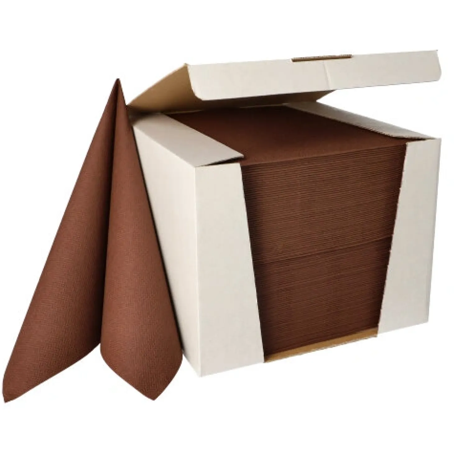 PAPSTAR Servietten "ROYAL Collection" 1/4-Falz 40 cm x 40 cm braun, 100 Stück