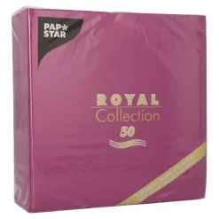 PAPSTAR Servietten "ROYAL Collection" 1/4-Falz 40 cm x 40 cm lila, 5 x 50 Stück