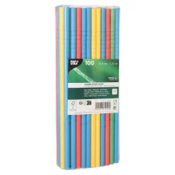 PAPSTAR Shake-Halme Papier Ø 8 mm, 25 cm farbig sortiert flexibel
