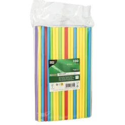 PAPSTAR Shake-Halme, Papier Ø 8 mm, 25 cm farbig sortiert, 12 x 100 Stück