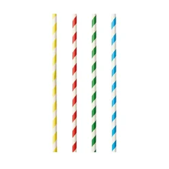 PAPSTAR Shake-Halme, Papier Ø 8 mm, 21 cm farbig sortiert "Stripes"