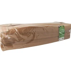 PAPSTAR Sichtstreifenbeutel mit PLA-Fenster "pure" 58 cm x 12 cm x 5 cm braun