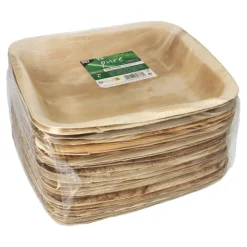 PAPSTAR Siegelschalen Palmblatt "pure" eckig 900 ml 26 cm x 25 cm x 4 cm ungeteilt