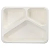 PAPSTAR Siegelschalen Zuckerrohr 3-geteilt 1000 ml 4,9 cm x 22,7 cm x 17,8 cm weiß, 6 x 50 Stück