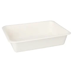 PAPSTAR Siegelschalen Zuckerrohr ungeteilt 1300 ml 4,9 cm x 22,7 cm x 17,8 cm, 6 x 50 Stück
