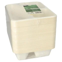 PAPSTAR Siegelschalen Zuckerrohr, PLA beschichtet 3-geteilt 1000 ml 4,9 cm x 22,7 cm x 17,8 cm