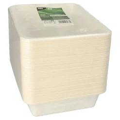 PAPSTAR Siegelschalen Zuckerrohr, PLA beschichtet ungeteilt 1300 ml 4,9 cm x 22,7 cm x 17,8 cm