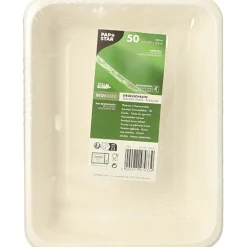 PAPSTAR Siegelschalen Zuckerrohr, PLA beschichtet ungeteilt 1300 ml 4,9 cm x 22,7 cm x 17,8 cm