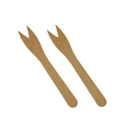 PAPSTAR Snack-Gabeln, Holz "pure" 12,1 cm, 8 x 500 Stück