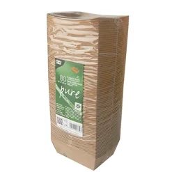 PAPSTAR Snacktrays, Pappe "pure" 3,5 cm x 7 cm x 9 cm braun "100% Fair" klein