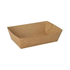 PAPSTAR Snacktrays, Pappe "pure" 4,3 cm x 13 cm x 7,8 cm braun
