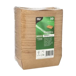 PAPSTAR Snacktrays, Pappe "pure" 3,5 cm x 7 cm x 12 cm braun