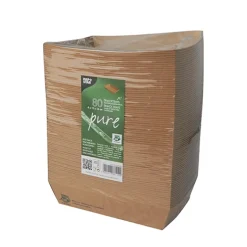 PAPSTAR Snacktrays, Pappe "pure" 4 cm x 11 cm x 16 cm braun "100% Fair" extra groß