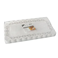 PAPSTAR Spitzenpapiere eckig 34 cm x 17 cm weiß