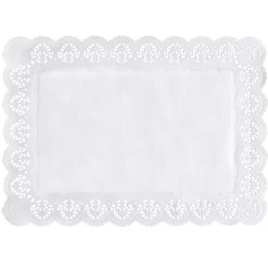 PAPSTAR Spitzenpapiere eckig 45 cm x 32 cm weiß