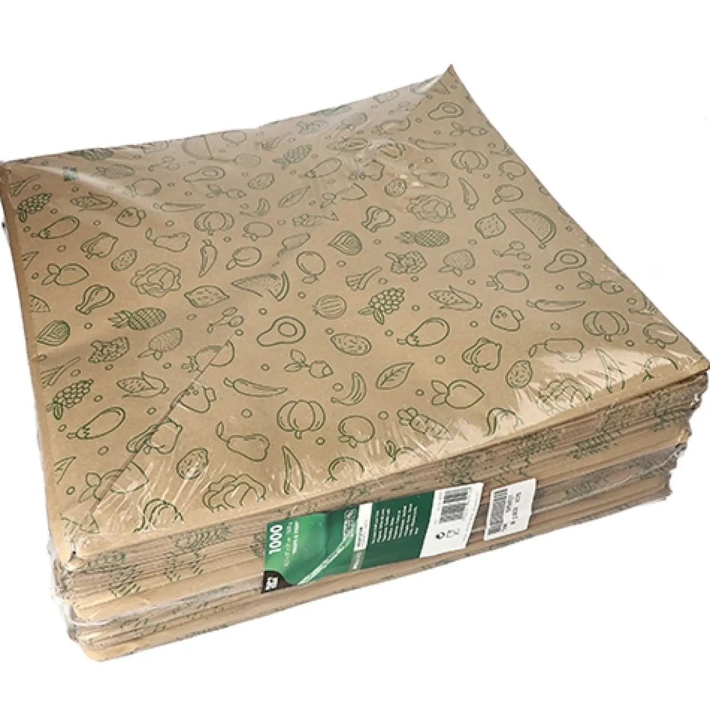 PAPSTAR Spitztüten, Kraftpapier 52,5 cm x 37 cm x 37 cm braun "Fruits & Vegs" Füllinhalt 1500 g