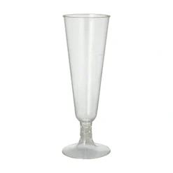 PAPSTAR Stiel-Gläser für Sekt, PLA "pure" 0,1 l Ø 5,5 cm, 16,5 cm glasklar mit glasklarem Fuß, 10 x 24 Stück