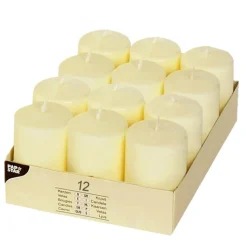 PAPSTAR Stumpenkerzen Ø 40 mm, 60 mm elfenbein "Ivory" mit Flachkopf