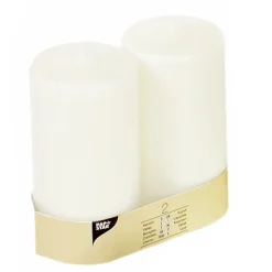 PAPSTAR Stumpenkerzen Ø 80 mm, 150 mm weiß mit Flachkopf