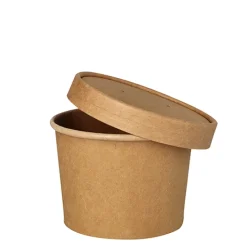 PAPSTAR Suppenbecher, Pappe rund 350 ml Ø 9,8 cm, 7 cm braun