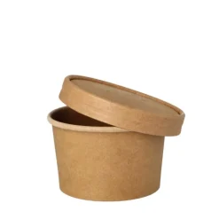 PAPSTAR Suppenbecher, Pappe rund 230 ml Ø 9,8 cm, 6 cm braun