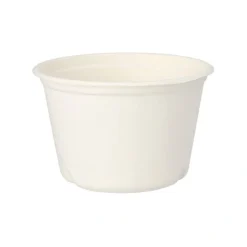 PAPSTAR Suppenbecher, Zuckerrohr "pure" 600 ml Ø 14 cm, 9 cm weiß