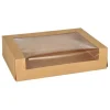PAPSTAR Sushi-Schalen Pappe, PLA-beschichtet eckig 4,5 cm x 19,5 cm x 14 cm braun