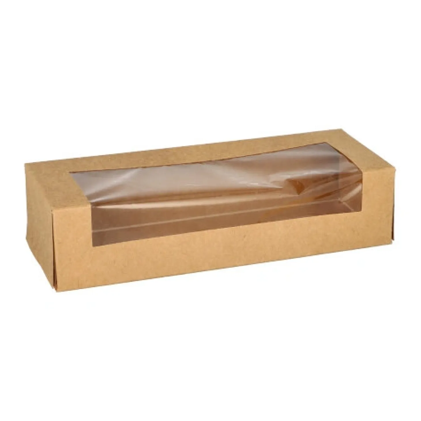 PAPSTAR Sushi-Schalen Pappe, PLA-beschichtet eckig 4,5 cm x 19,5 cm x 7 cm braun