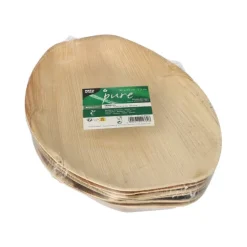 PAPSTAR Tabletts, Palmblatt "pure" oval 3 cm x 29 cm x 21 cm natur