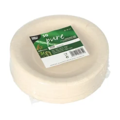 PAPSTAR Teller, Agrarreste "pure" rund Ø 18 cm weiß