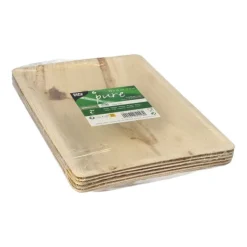 PAPSTAR Teller Palmblatt "pure" eckig 3 cm x 23 cm x 16 cm natur, 10 x 6 Stück