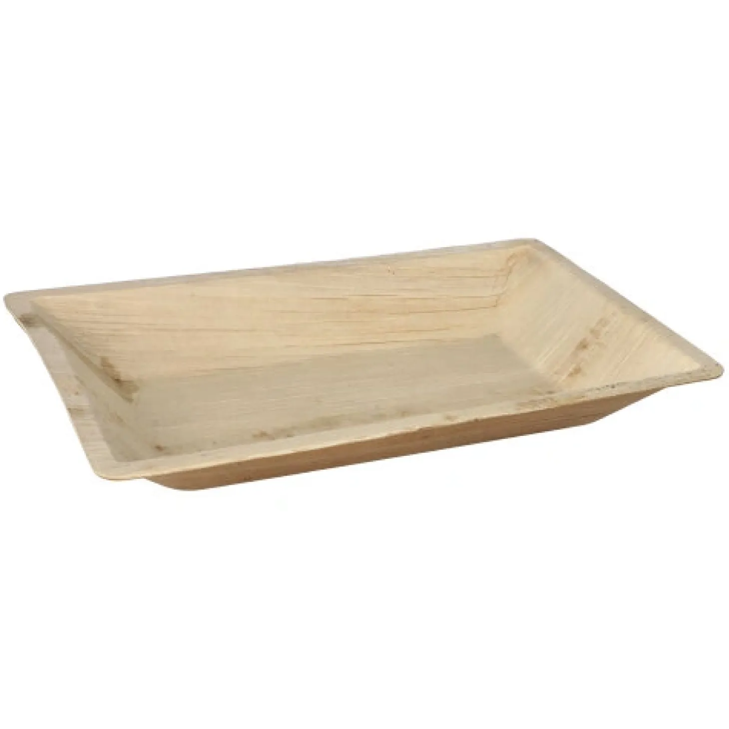 PAPSTAR Teller Palmblatt "pure" eckig 3 cm x 23 cm x 16 cm natur, 10 x 6 Stück