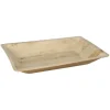 PAPSTAR Teller Palmblatt "pure" eckig 3 cm x 23 cm x 16 cm natur, 4 x 25 Stück