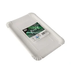 PAPSTAR Teller, Pappe "pure" eckig 16,5 cm x 23 cm weiß, 20 x 6 Stück