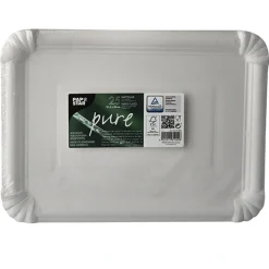 PAPSTAR Teller, Pappe "pure" eckig 21,5 cm x 29 cm weiß, 15 x 25 Stück