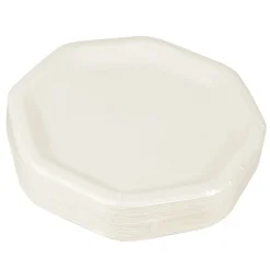 PAPSTAR Teller, Pappe "pure" 8-eckig 23,5 cm x 23,5 cm weiß