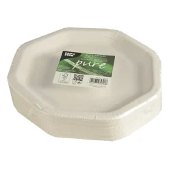 PAPSTAR Teller, Pappe "pure" 8-eckig 23,5 cm x 23,5 cm weiß