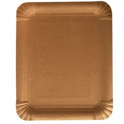 PAPSTAR Teller, Pappe "pure" eckig 16,5 cm x 20 cm braun