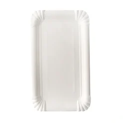 PAPSTAR Teller, Pappe "pure" eckig 13 cm x 20 cm weiß, 25 x 12 Stück