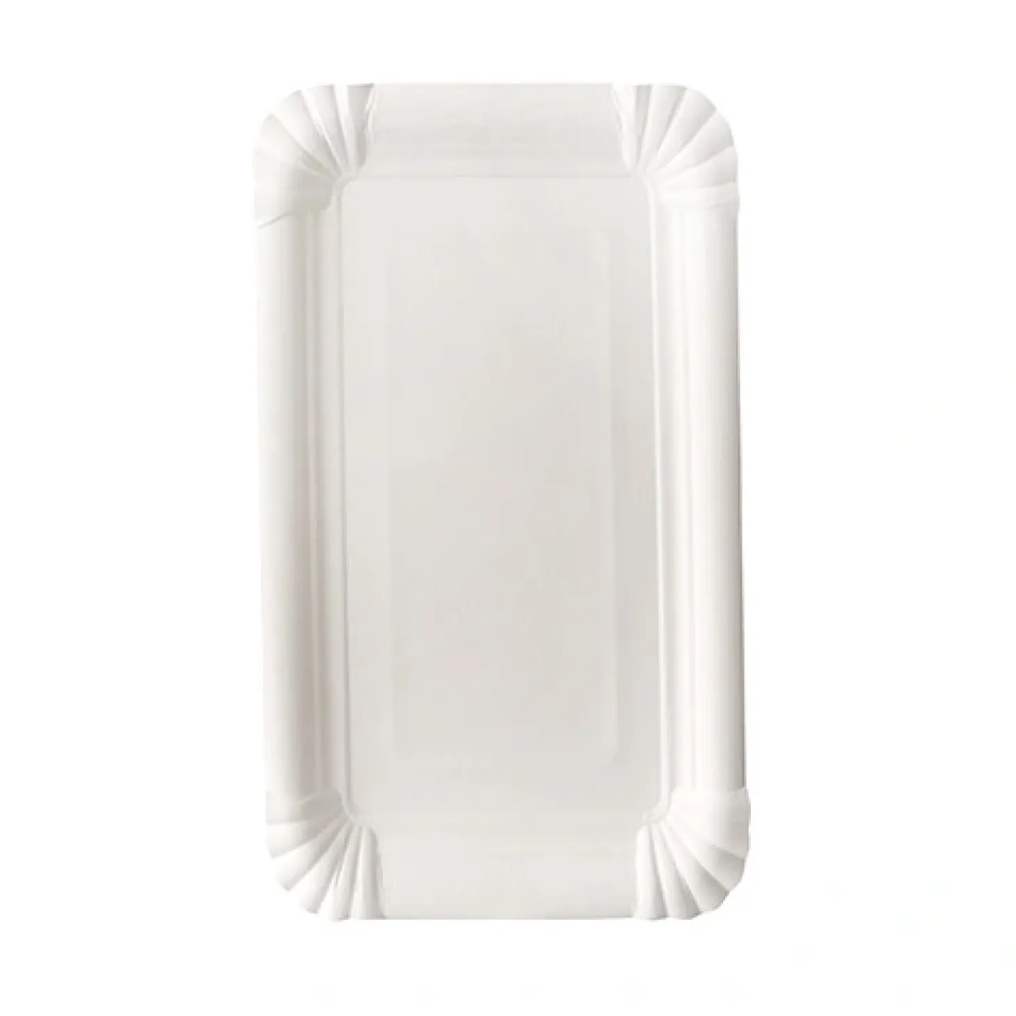 PAPSTAR Teller, Pappe "pure" eckig 13 cm x 20 cm weiß, 25 x 12 Stück