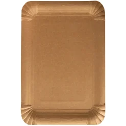 PAPSTAR Teller, Pappe "pure" eckig 18 cm x 26 cm braun