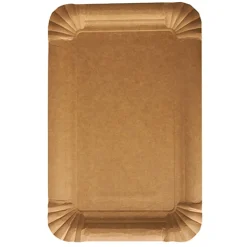 PAPSTAR Teller, Pappe "pure" eckig 13 cm x 20 cm braun