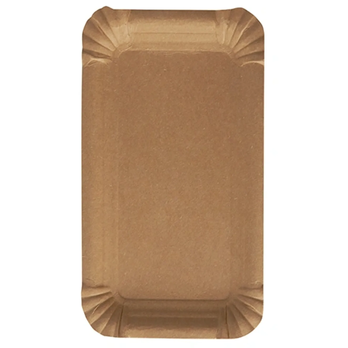 PAPSTAR Teller, Pappe "pure" eckig 11 cm x 17,5 cm braun