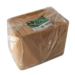 PAPSTAR Teller, Pappe "pure" eckig 16,5 cm x 23 cm braun