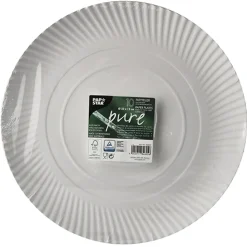 PAPSTAR Teller, Pappe "pure" rund Ø 32 cm, 2 cm weiß, 10 x 10 Stück