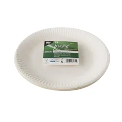 PAPSTAR Teller, Pappe "pure" rund Ø 23 cm weiß, 25 x 12 Stück