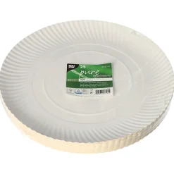 PAPSTAR Teller, Pappe "pure" rund Ø 32 cm, 2 cm weiß, 8 x 25 Stück