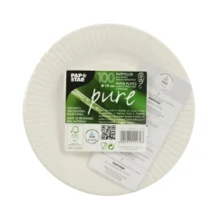 PAPSTAR Teller, Pappe "pure" rund Ø 19 cm weiß extra stark